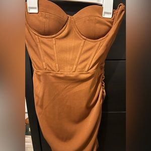 SHEIN Brown corset mini dress